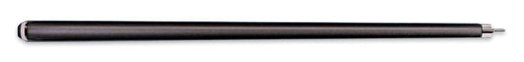 Glossy, dark brown pool cue butt on a black background.