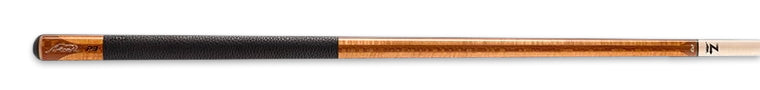 Brown wood pool cue with textured black wrap