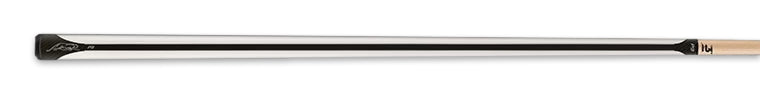 White pool cue with black stripe