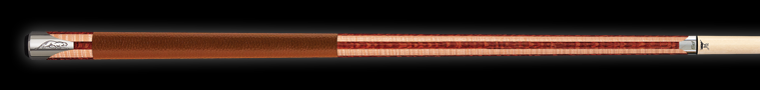 Two-toned wood pool cue with textured brown wrap
