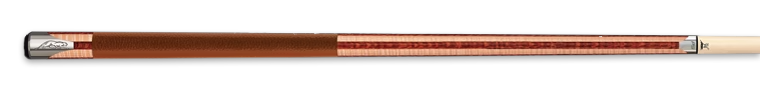 Two-toned wood pool cue with textured brown wrap