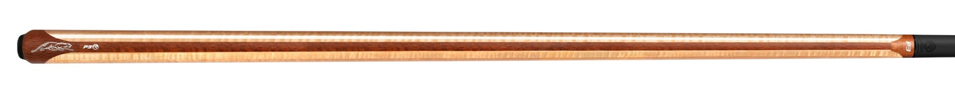 Two-toned wooden pool cue with brown stripe