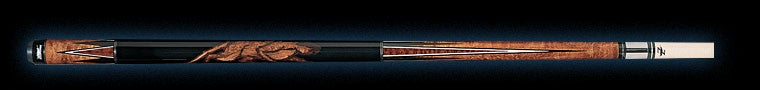 Black and brown wood pool cue