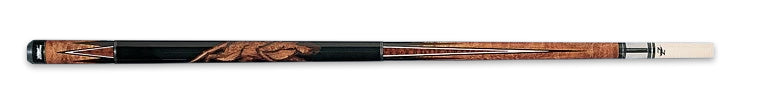 Black and brown wood pool cue