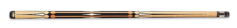 Dark and pale wood pool cue with ivory accents
