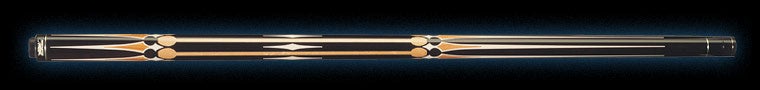 Dark and medium wood pool cue with white diamond accents