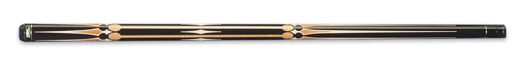 Dark and medium wood pool cue with white diamond accents