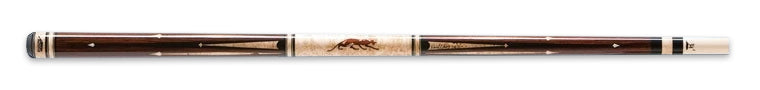 Dark and light wood pool cue with pale accents