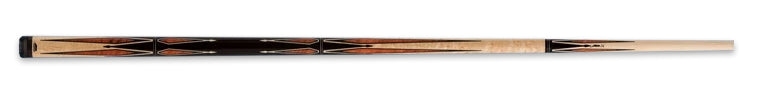 Pale wood pool cue with black and dark wood accents