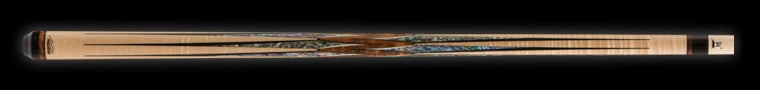 Pale wood pool cue with opalescent accents