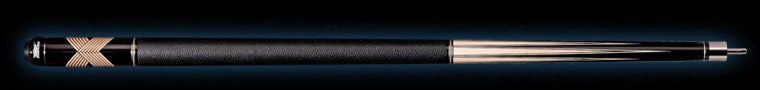 Black and pale wood pool cue