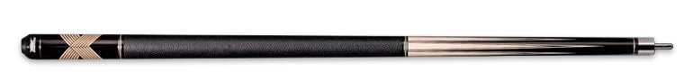 Black and pale wood pool cue