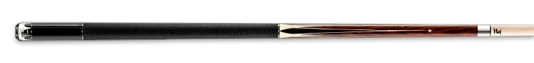 Black and light brown pool cue with dark brown accents