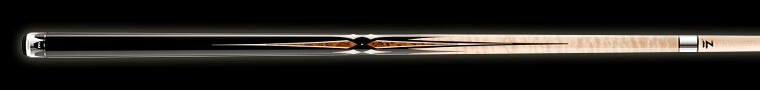 Black and light brown pool cue with dark brown accents