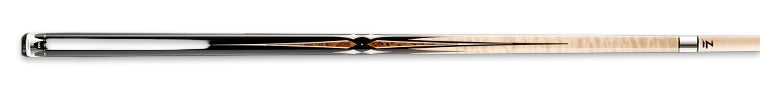 Black and light brown pool cue with dark brown accents