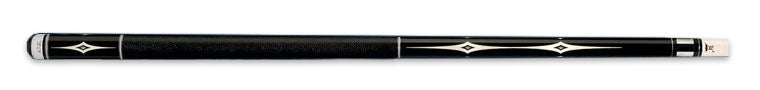 Black retired pool cue with white diamond detailing
