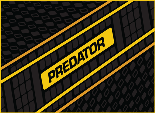 Black and yellow 'Predator' branded pattern